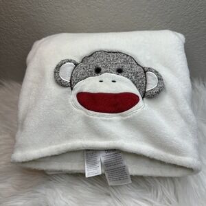 $20 🌙 Baby Starters Sock Monkey Ivory Plush Soft Fleece Blanket 30x40 Clean